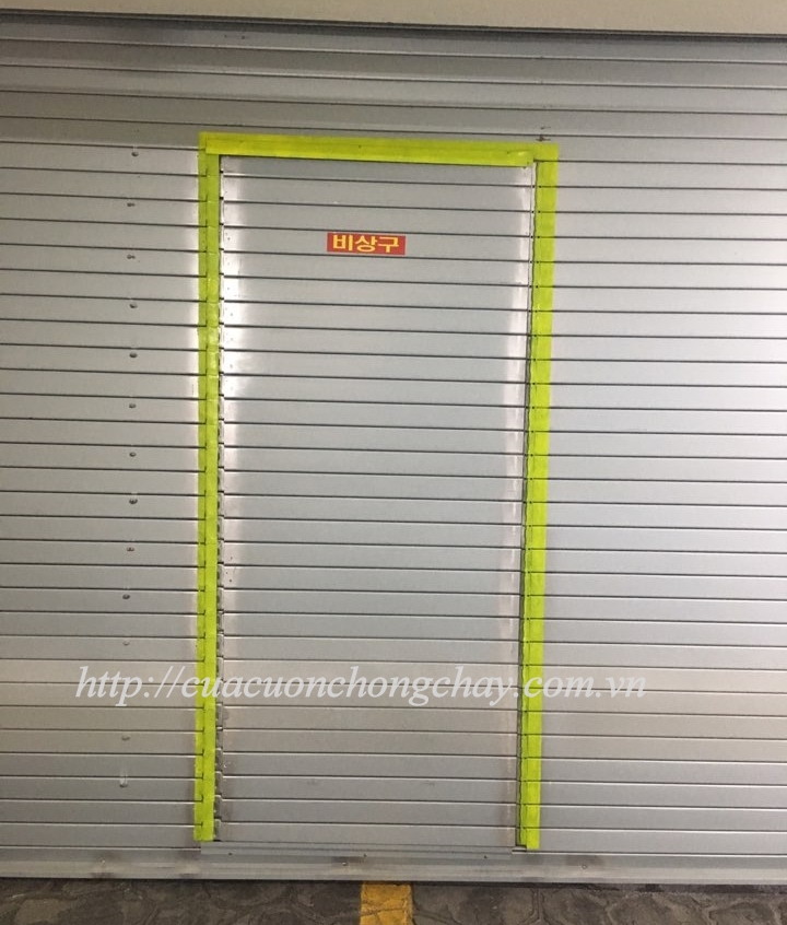 Fire shutter door korea , cửa cuốn ngắn cháy khẩn cấp. Cửa cuốn chống cháy 1 lớp Thép: